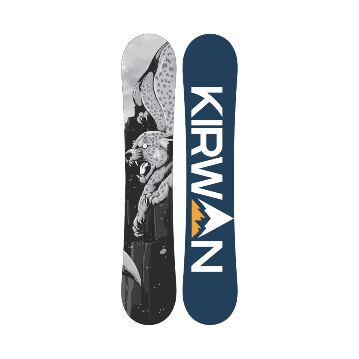 Apex Collection Round snowboard — leopard top sheet artwork