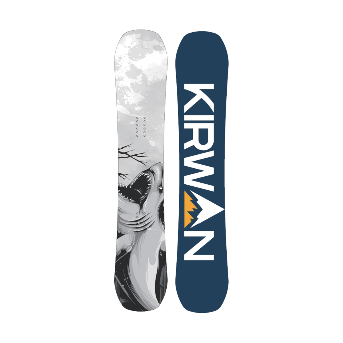 Apex Collection Blunt snowboard — shark and moon top sheet artwork