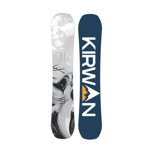 Apex Collection Blunt snowboard — shark and moon top sheet artwork